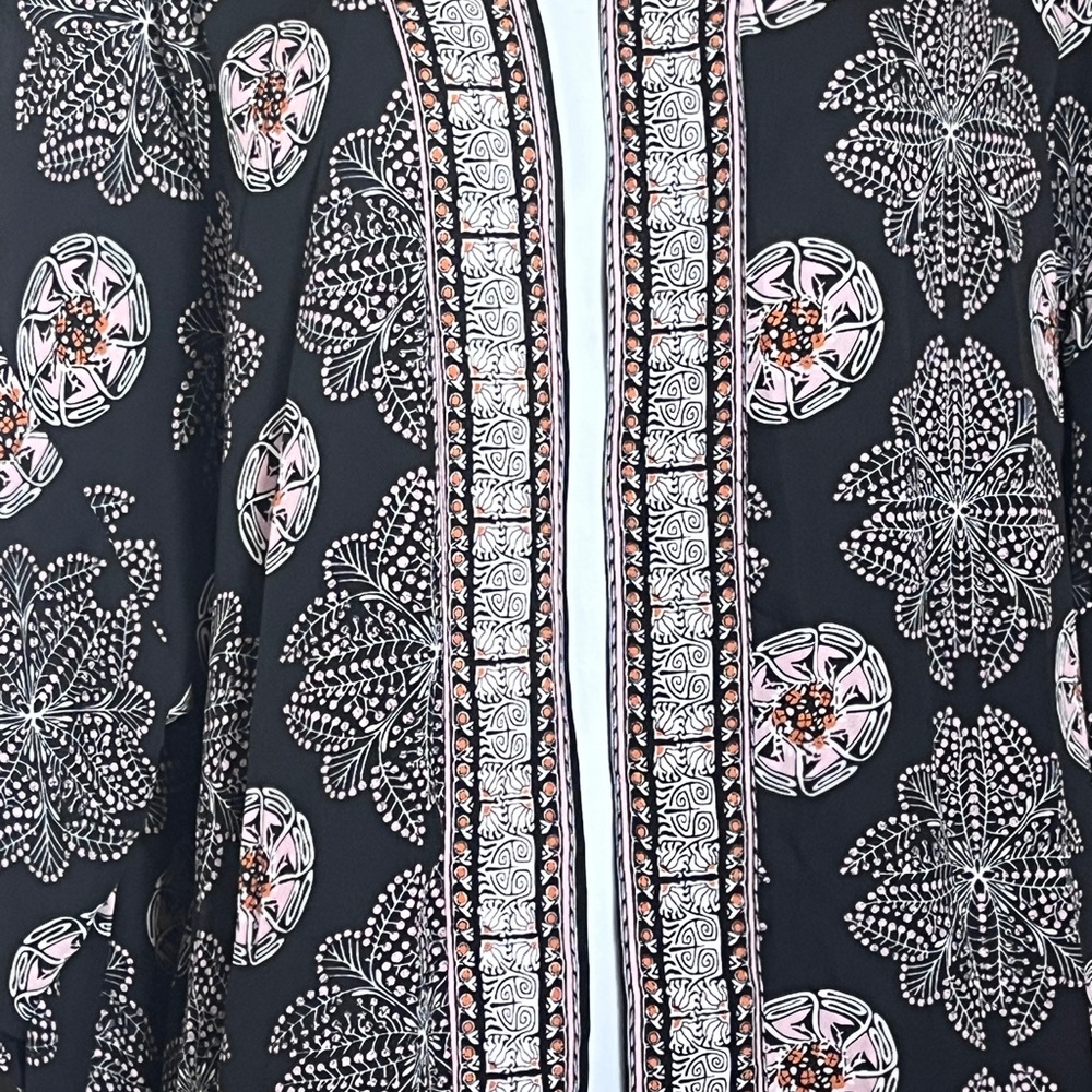 Max Studio Black and Orange Patterned Kimono Boho… - image 2